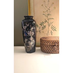 11.75" Vintage Cherry Blossom Octagonal Vase,Home Decor