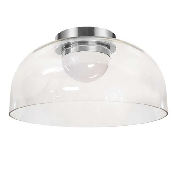 11.75 in. 10W LED Nadine Glass Flush Mount, Polished Chrome & Clear