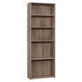 thumbnail image 1 of 11.75" x 24.75" x 71.25" Dark Taupe 5 Shelves  Bookcase, 1 of 6
