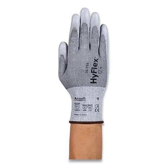 11-755 Gray Intercept Liner Polyurethane Glove, Size 8