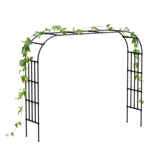 11.75ft x 8.53ft Sturdy Metal Full Garden Arbor for Climbing Vines Outdoor,1.64ft Extra Wide Wedding Archway for Ceremony,Party,Lawn,Patio,Backyard,Black