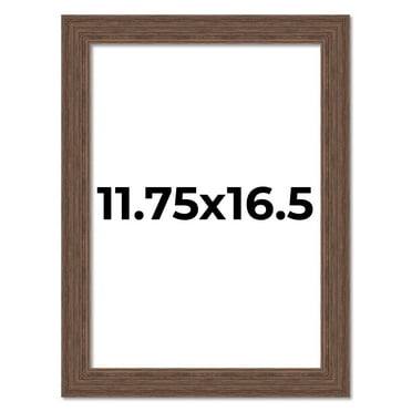 11.75x16.5 Frame Brown Farmhouse Solid Wood Picture Frame Width 1.5 Inches | Interior Frame Depth