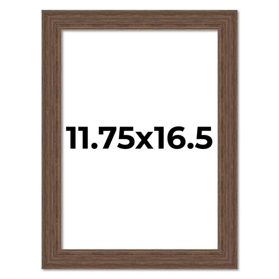 11.75x16.5 Frame Brown Farmhouse Solid Wood Picture Frame Width 1.5 Inches | Interior Frame Depth