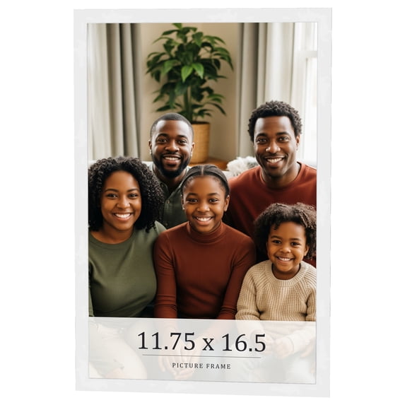 11.75x16.5 Frame White Real Wood Picture Frame Width 0.75 inches | Interior Frame Depth 0.5 inches