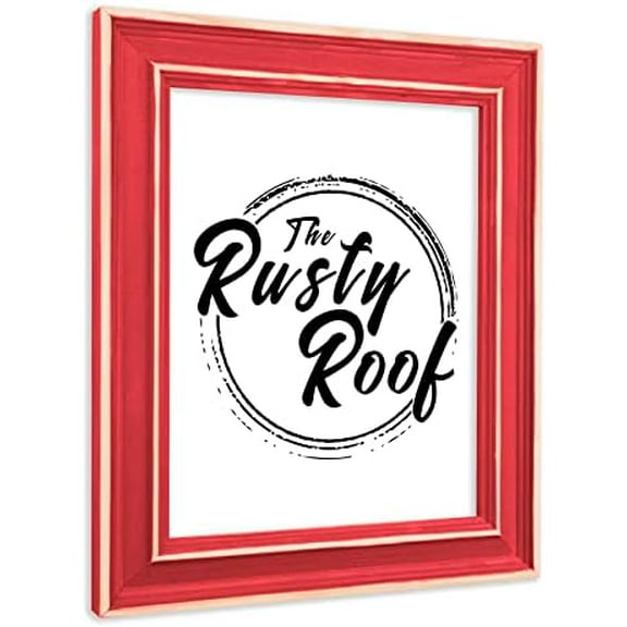 - 11.75x16.5 Inch - A3- Distressed Classic Classic Red Picture Frame - Solid Wood - 1.5 Inch Wide - Handmade - Handpainted$$Home Decor, Kitchen, & Other