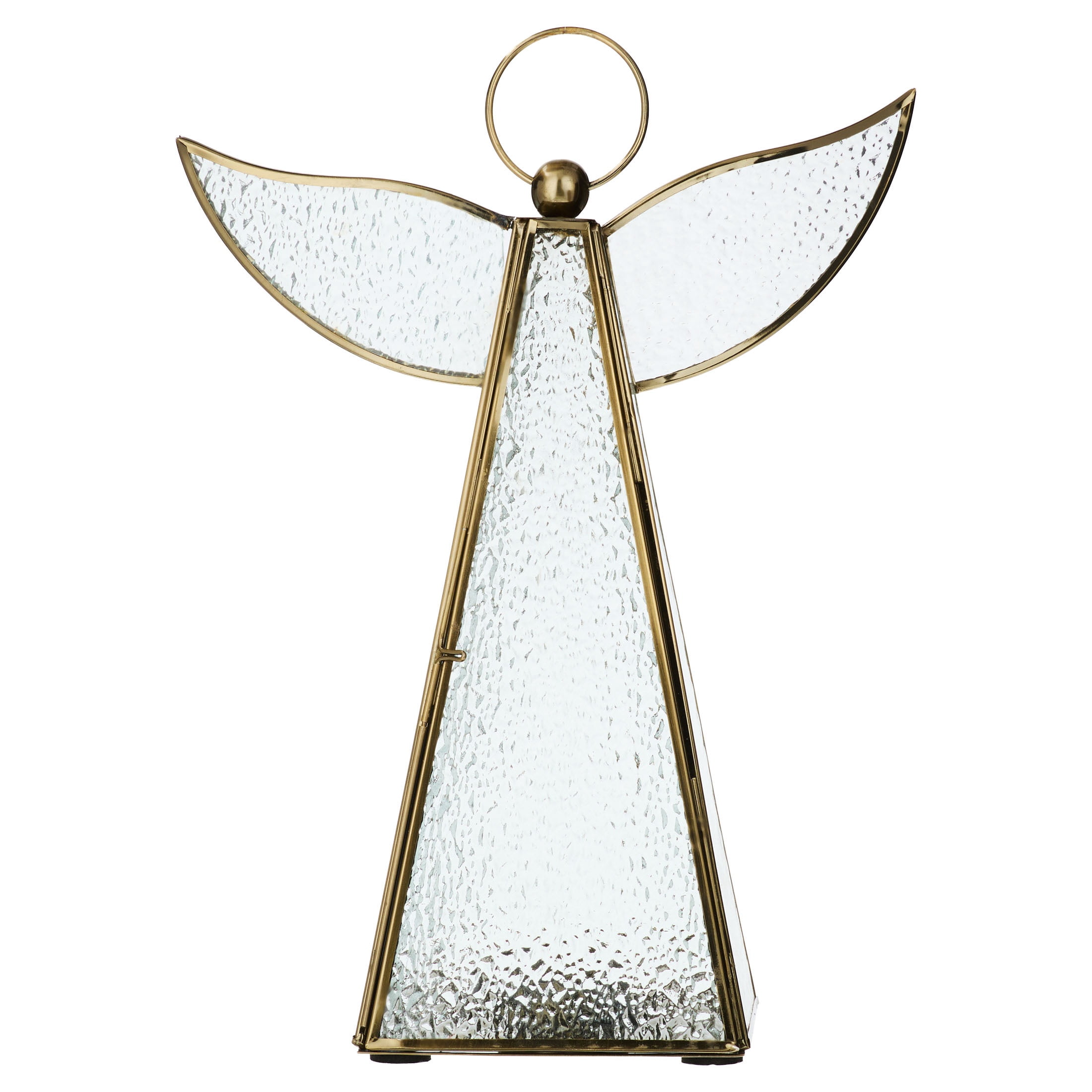 Metal and Glass Angel Christmas Decoration, Clear and Bronze, 11.7", by Holiday Time