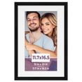 thumbnail image 1 of 11.7x16.5 Frame Black With White Picture Mat For 11.7x16.5 Photo - Black 15x20 Frame To Display, 1 of 8