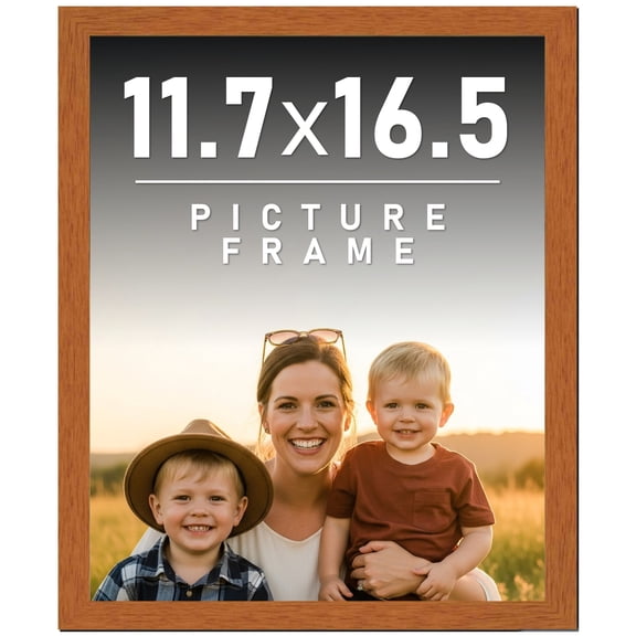 11.7x16.5 Frame Honey Pecan Brown Picture A3 Frame - Modern Photo Frame Includes UV Acrylic Shatter