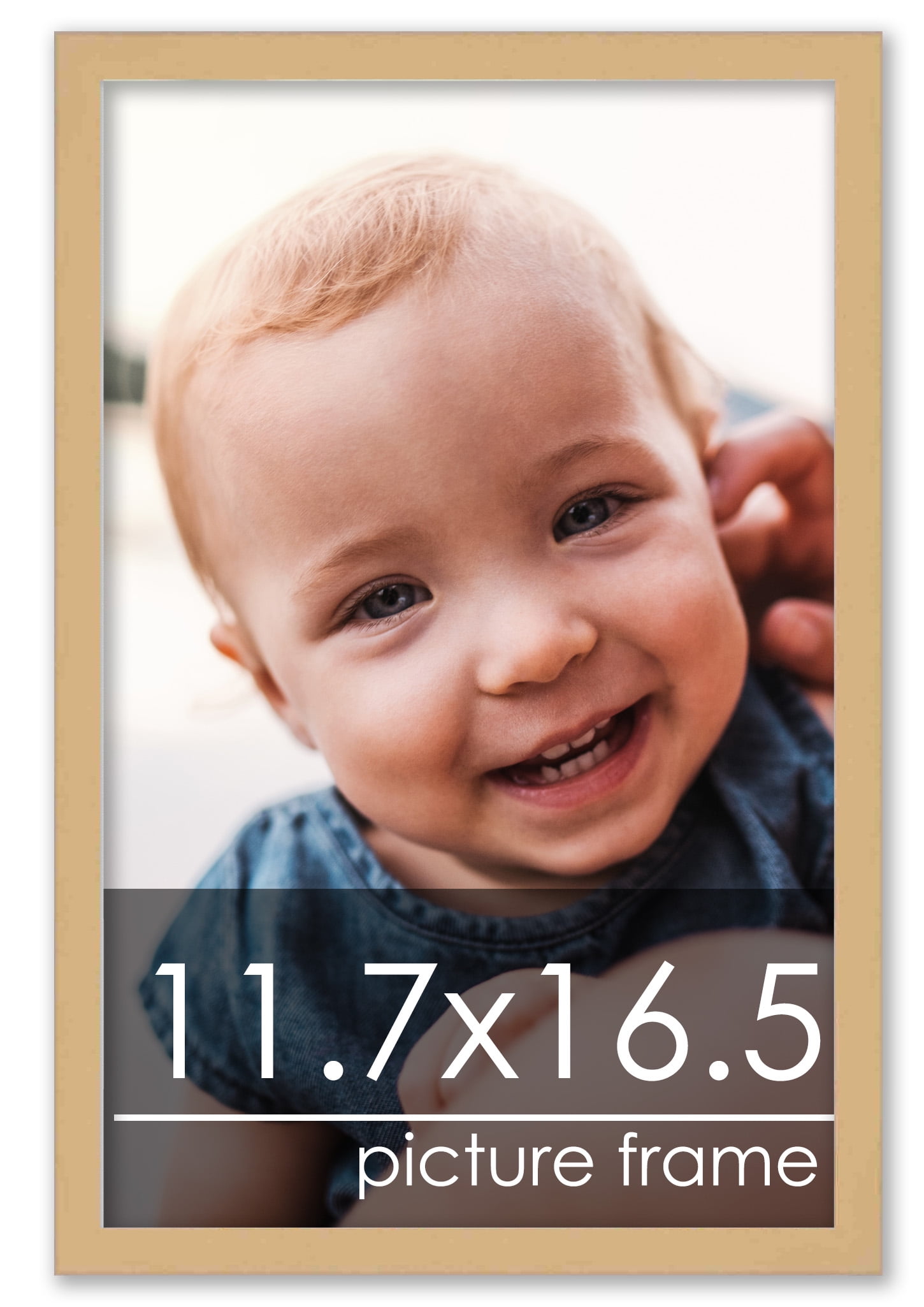 11.7x16.5 Natural Wood Picture Frame - UV Acrylic, Foam Board