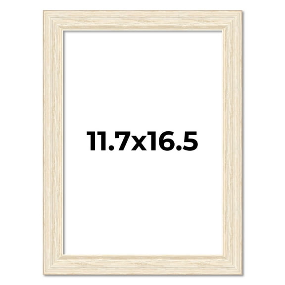 11.7x16.5 Frame White Barnwood Picture A3 Frame - Modern Photo Frame Includes UV Acrylic Shatter