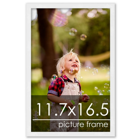 11.7x16.5 Frame White Frame Wood Picture Frame - A3 Frame - UV Acrylic, Foam Board Backing, & Hanging Hardware Included! For Prints and Documents Size 16.5x11.7 Inches (29.7 x 42.0 cm)