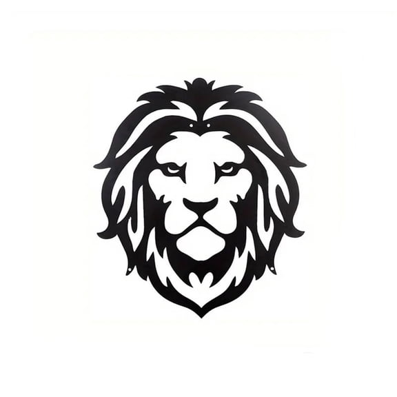 11.810.5 inches Lion Black Metal Art Wall Hanging Decoration Sculpture Home Decor Metal Sign Outdoor Wall Stickers & Murals Restaurant Decor Background Wall