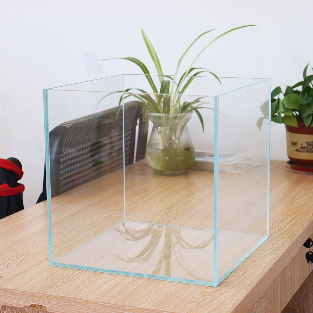 11.8*11.8*11.8IN Ultra-White Glass Fish Tank Square Bare Cylinder Commercial Home