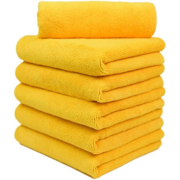 11.8*11.8in Premium Microfiber Detailing Towels, Lint Free Car Buffing Waxing Polishing Drying Towel, Pack of 6