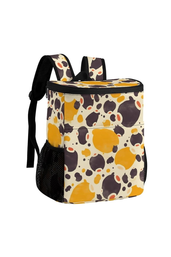 11.812.6in Ice Pack Backpack with Large Capacity Adjustable Shoulder Straps And Pockets on Both Sides Milk Cow Print Style Sienna_3 32x30x18cm
