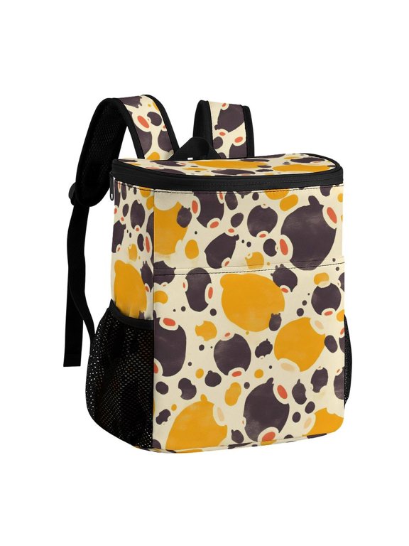 11.812.6in Ice Pack Backpack with Large Capacity Adjustable Shoulder Straps And Pockets on Both Sides Milk Cow Print Style Sienna_3 32x30x18cm