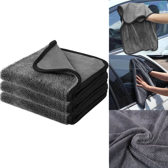 11.8-23.6 Inch Super Absorbent Velvet Car Wash Towel, Thick Microfiber Drying Cloth, Lint-Free Scratch-Free, for Car Motorcycle Detailing, Reusable Washable Wiping Rag