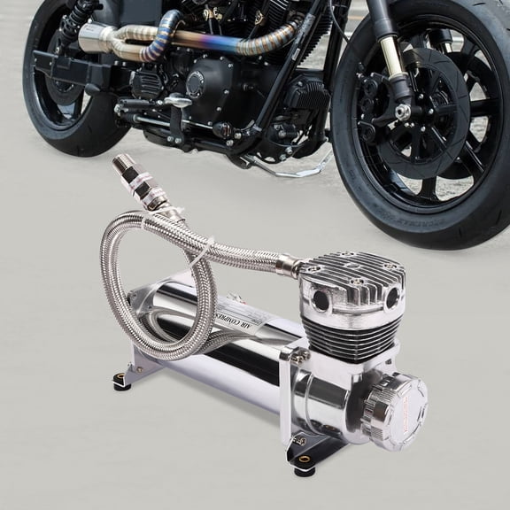 11.8*3.9*6.5 Silver Portable Air Ride Suspension Compressor Air Compressor Kit Heavy Duty 200-300W