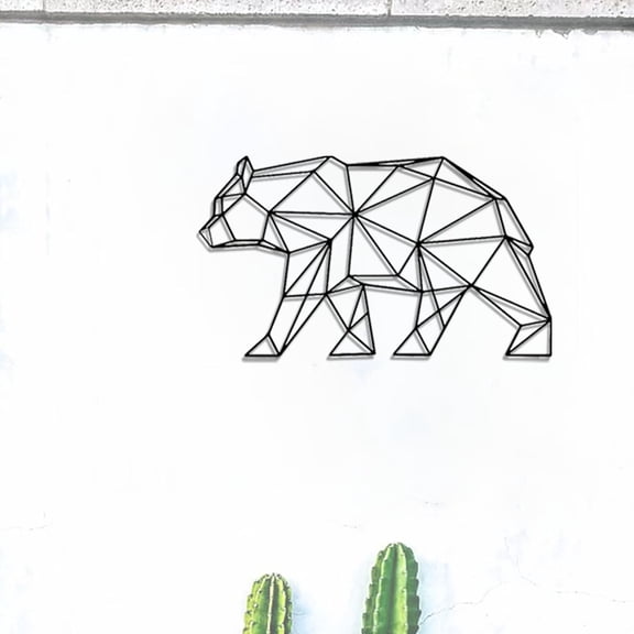 11.85.9 Inches Metal Abstract Bear Wall Decor 1pc Simplicity Metal  Bear Wall Artwork of Wall for Yard / Home