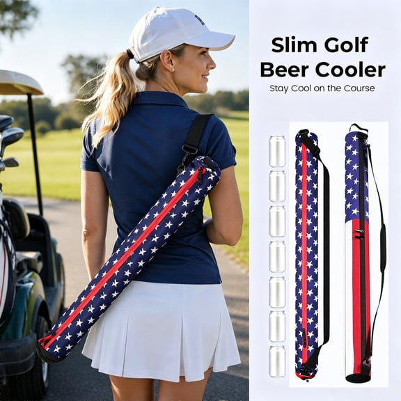 11.8×5.9 in Insulated Beer Bag Cold Beer Insulated Cooler Bag Slim Portable Insulated Drink Carrier with Leak Resistant Zipper Bag Djustable Strap for Outdoor Party Camping Golf Beach BBQ Camping Use