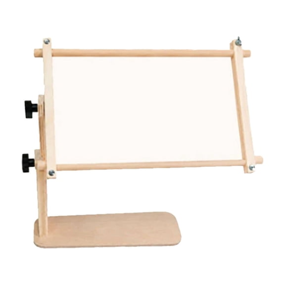 11.8" Adjustable Desktop Embroidery Stand, Natural Wood Needlework Holder Rack, Portable Cross Stitch Frame, Wooden Craft Organizer Stand for Handmade Sewing, Adjustable Angle Stitch Display
