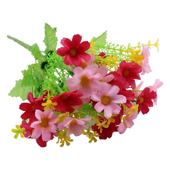 11.8" Artificial Daisy Silk Flower Outdoor UV Resistant Fake Wildflowers Faux Greenery Shrubs Plastic Plants Arrangements for Home Indoor Outside Garden Vase Decor