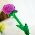 thumbnail image 1 of 11.8”Artificial Rose Flower,Adorable Plush Stuffed Fake Flowers Mother's Day Valentines Birthday Gifts Purple, 1 of 2