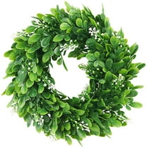11.8" Artificial Wreath Artificial Green Leaves Wreath,Preserved Boxwood Wreath,Boxwood Wreaths For Front Door,Boxwood Wreath Front Door Farmhouse Wreath For Wedding Party Festival Decoration