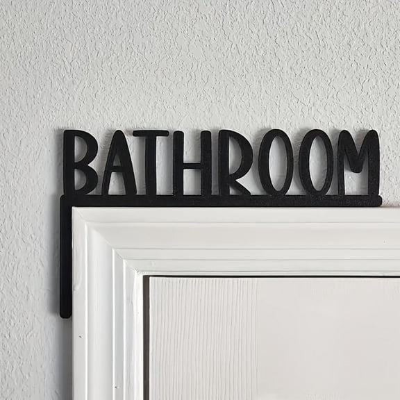 11.8" Bathroom Door Signs Wooden Bathroom Topper Decor Minimalist Home Frame Ornament Party Table Decoration Props Gift for Wall Window DIY Craft