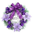 thumbnail image 1 of 11.8" Christmas Wreaths for Front Door Artificial Christmas Wreath with Bow, Pinecones, Berries Ornaments, Blue Merry Christmas Garland Wreaths for Holiday Party, Indoor Outdoor Xmas Decorations, 1 of 6