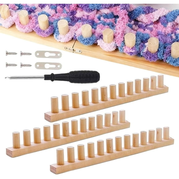 11.8" Chunky Blanket Looms, Blanket Looms with Wooden Nails for Chunky Yarn, Portable DIY Hand Knitting Machine Suitable for Beginners, Applied to Coarse Blankets