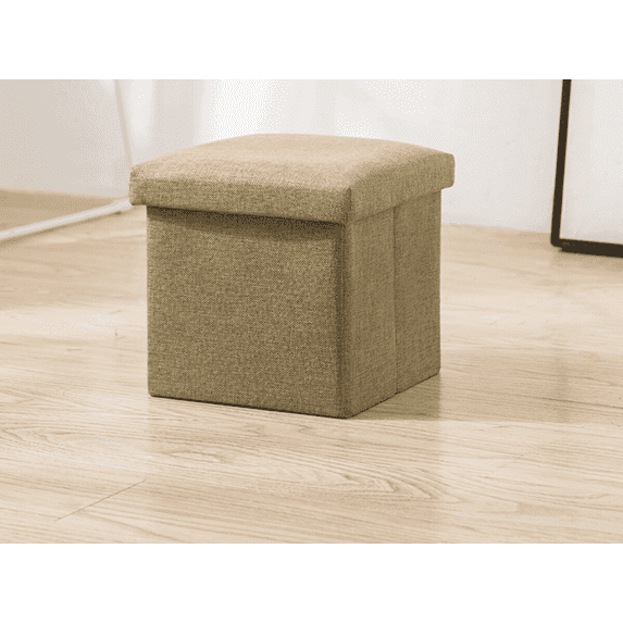 11.8" Collapsible Storage Ottomans, Square Space-Saving Storage Stool, Green