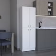 thumbnail image 1 of 11.8" Deep Freestanding White Kitchen Cabinet for Garage Tool Storage, 1 of 4