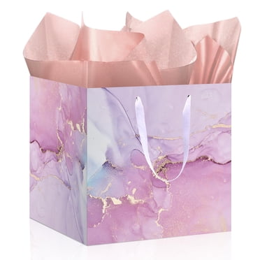 Extra Large Blue Birthday Gift Bag Set – Includes Card, Tissue, Stickers For Men & Kids, 16.5 Inch