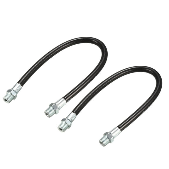 Unique Bargains 11.8" Flexible Extension Grease Hose 4500PSI 1/8" NPT Thread, 2Pcs