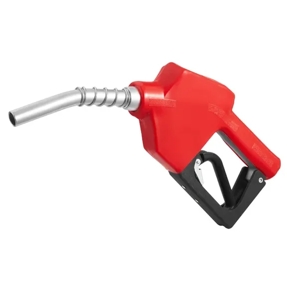 11.8 GPM Automatic Fuel Nozzle  3/4" NPT, Red, Auto Shut Off, 3-Speed Trigger Lock, 13/16" (20mm) Spout, for Gasoline, Diesel & Kerosene