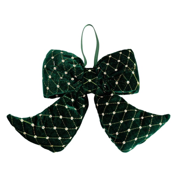 11.8" Green Velvet Christmas Bows - Polyester Wreath Bows with Twist Ties for Xmas Tree, Gift Wrapping, Holiday Decor, Festive Home & Party Decoration
