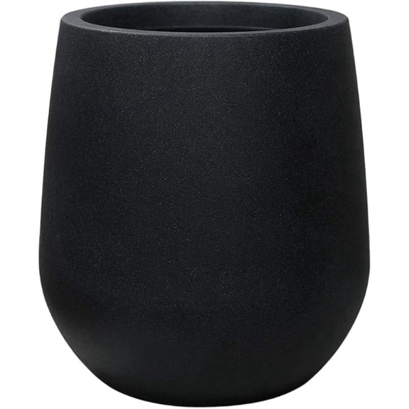 11.8" H Matte textured Black Planters with Drainage Holes and Plug | Indoor/Outdoor Use, UV/, Lightweight, ,for Landscaping, Balcony & Living Room, 7.8" Opening