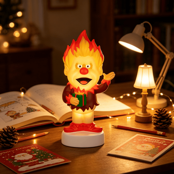 11.8" Heat Miser Festive LED Decor, Electric Animated Character Ornament, Ideal For Home Shelves, Outdoor Lawns, Entry Porches And Bar Counters