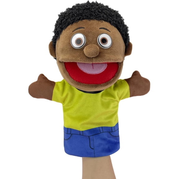 11.8 Inch African Inspired Multicultural Hand Puppet With Movable Mouth, Adult-Kid Shared Toy for Classroom Storytelling & Role Play