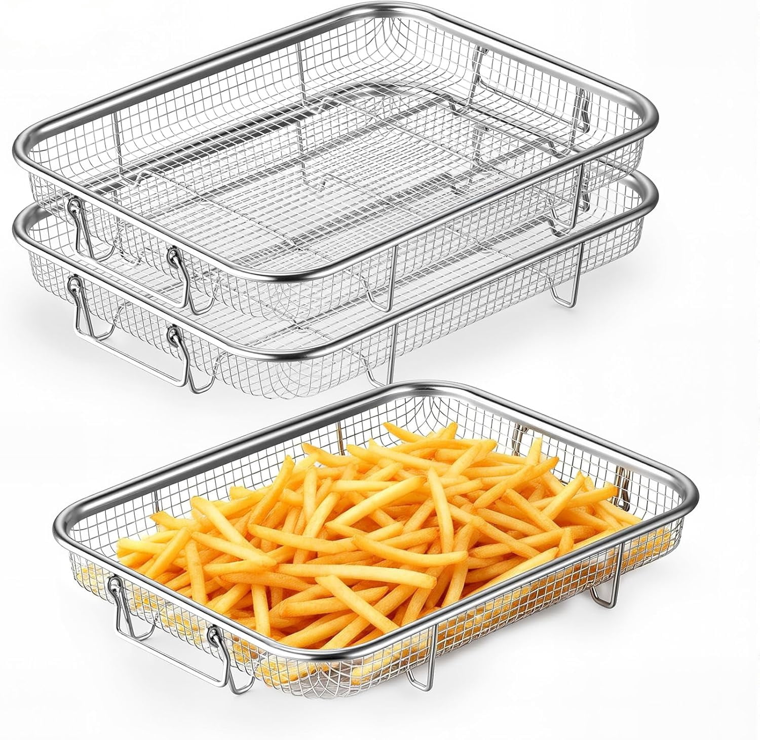11 8 Inch Air Fryer Basket For Oven 3 Pieces Stainless Steel Air Fryer 11-8-inch-air-fryer-basket-for-oven-3-pieces-stainless-steel-air-fryer