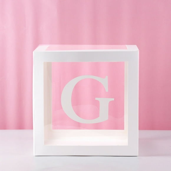 11.8 Inch Baby Boxes with Letters for Baby Shower Clear Block Box Transparent Balloon Boxes Birthday Party Decoration Gender Reveal Gift Box