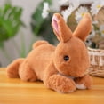thumbnail image 1 of 11.8-Inch Easter Bunny Plush Toy - Hot Pink Stuffed Animal, Soft & Huggable Sleeping Doll for Kids, Easter Basket Gift & Holiday Decor Orange, 1 of 6