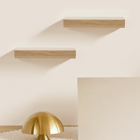 11.8 Inch Floating Wall Shelves Wood Mounted with Invisible Brackets for Bathroom Bedroom Living Room Kitchen, Maple