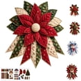 thumbnail image 1 of 11.8 Inch Flower Festive Quilted Christmas Door Hanging DIY Sewing Kit Padded Patchwork Sewing Set for Beginners Home Mantel Table Office Display Gift for Craft Lovers, 1 of 4