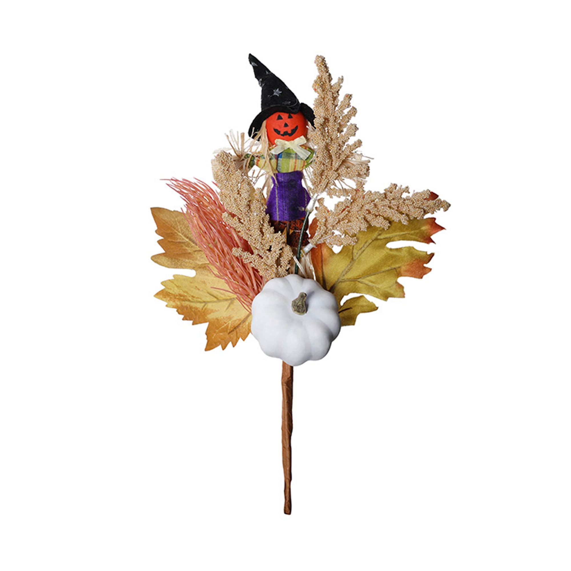 11.8 Inch Halloween Artificial Pumpkin Maple Leaf Floral Stems