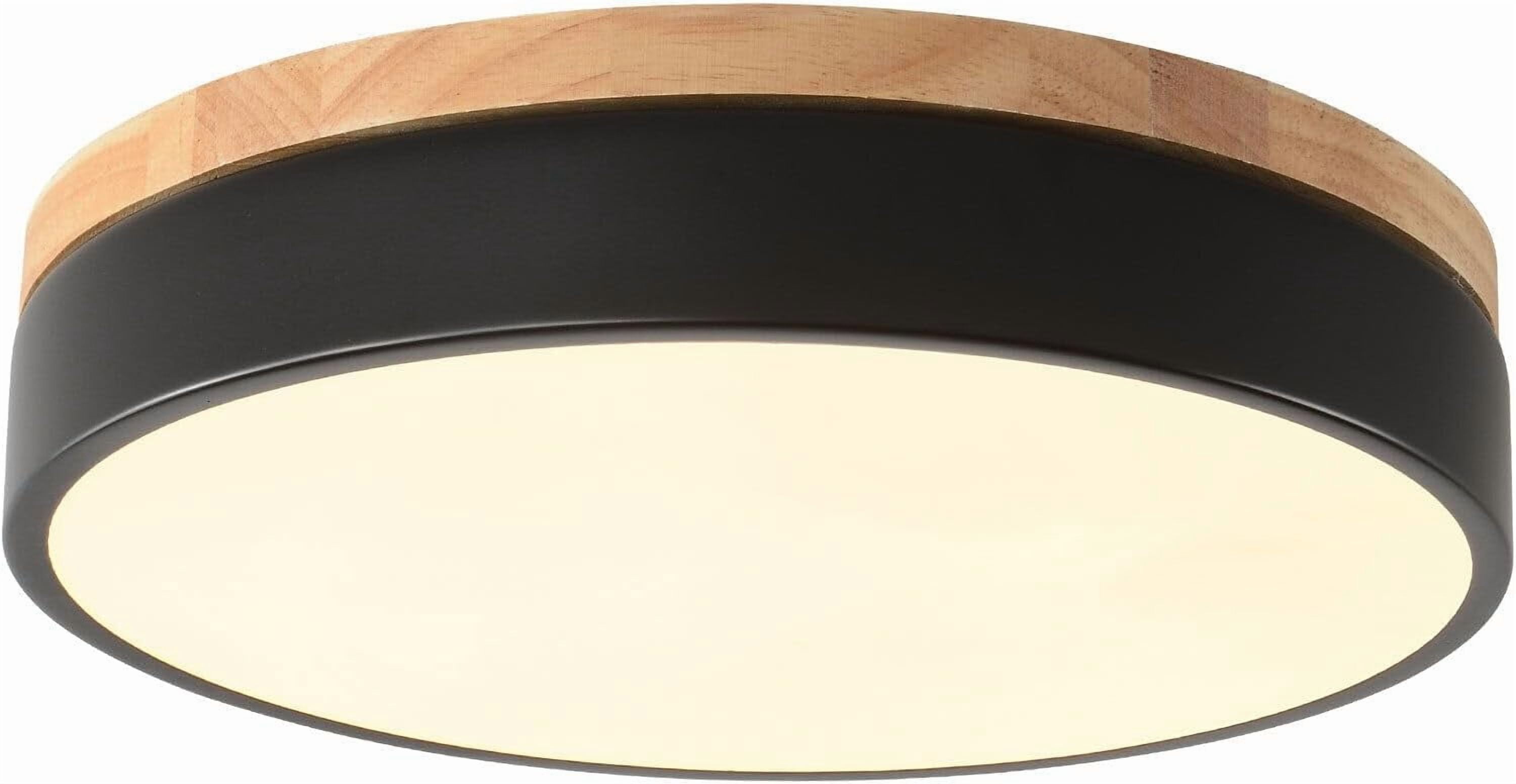 11.8 Inch LED Flush Mount Ceiling Light, 24W Dimmable Black Round Acrylic Flat Panel Light, Minimalist Ceiling Light Fixture for Dining Room, Bedroom, Kitchen