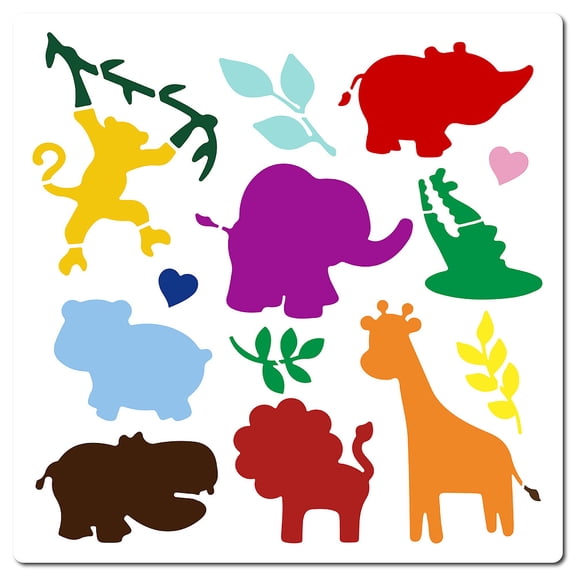 11.8 Inch Lion Stencil Reusable Painting Animal Drawing Templates Plastic DIY Decorative Monkey Giraffe Elephant Pattern Template Stencils CraftsDIY