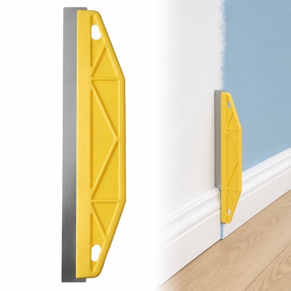 11.8 Inch Paint Trim Guard, Stainless Steel Paint Shield with Yellow Plastic Handle, Precision Straight Edge Painting Tool, Paint Edger Guide for Skirting Boards, Wallpaper Trimming and Cutting