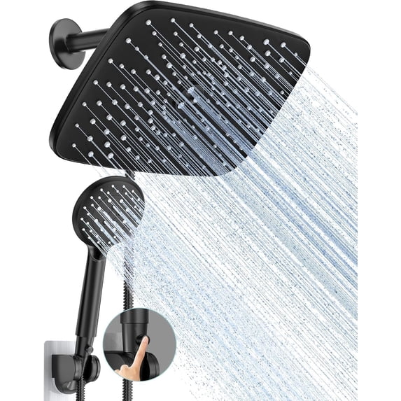 11.8 Inch Rain Shower Head with Handheld- High Pressure Dual Heads 5 ...